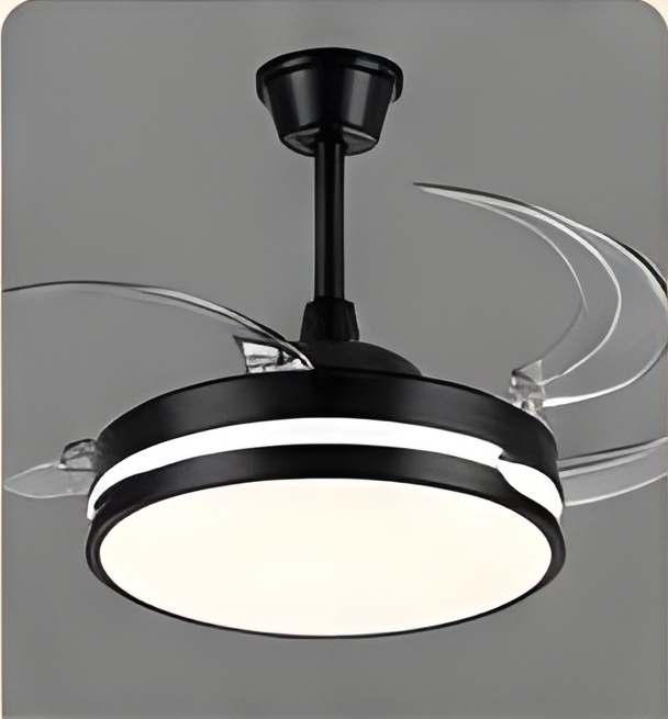Hidden Blade Ceiling Fan — Black Finish