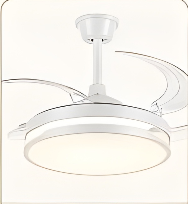 Hidden Blade Ceiling Fan — White Finish