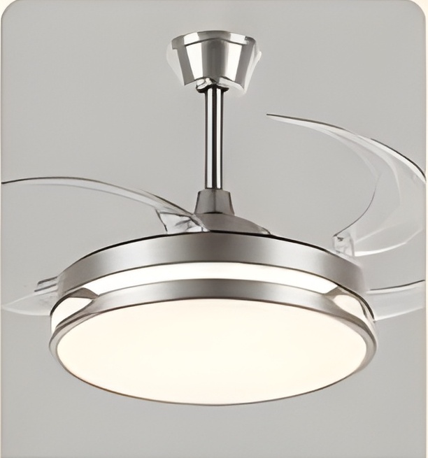 Hidden Blade Ceiling Fan — Brushed Nickel Finish