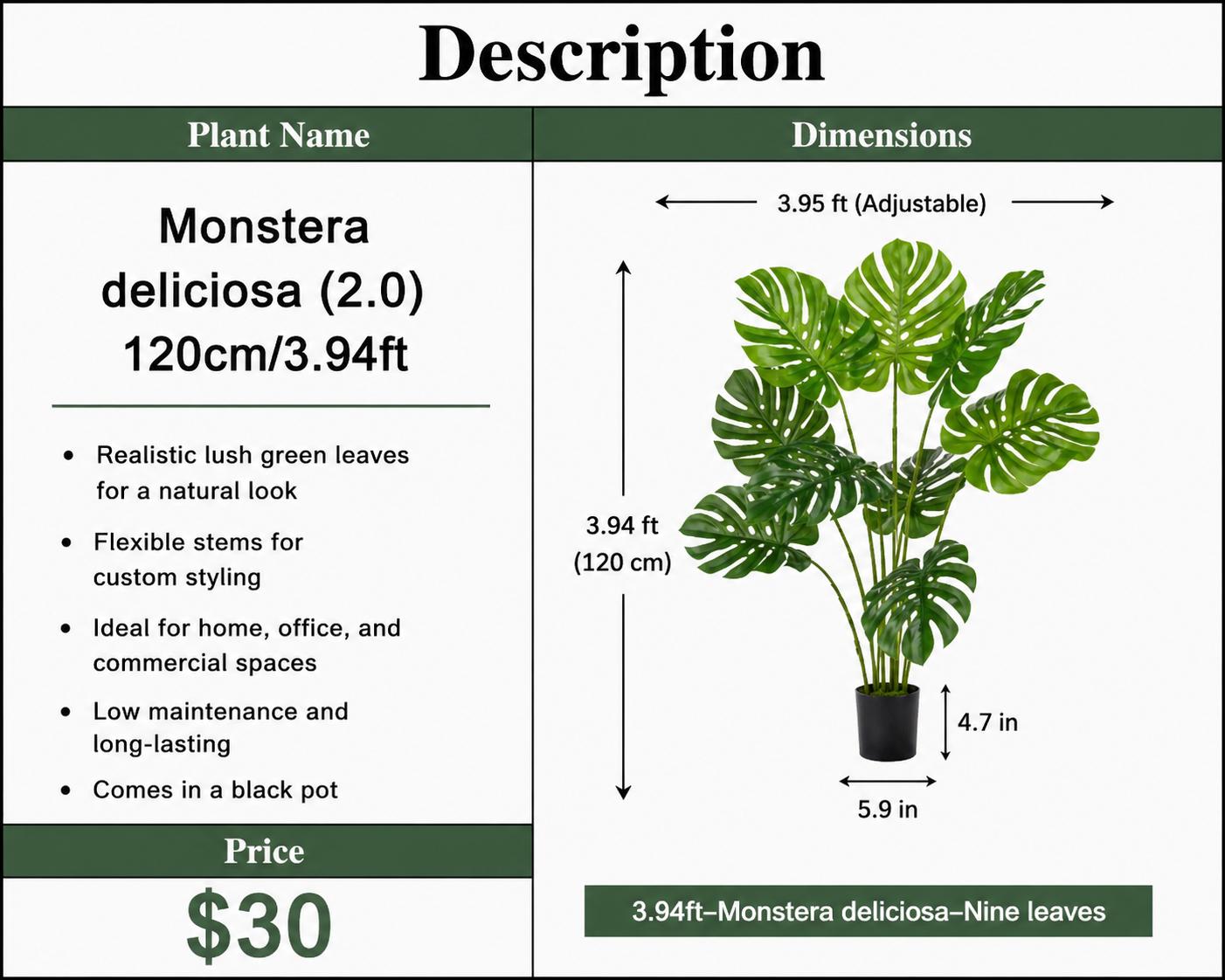 Artificial Monstera Deliciosa