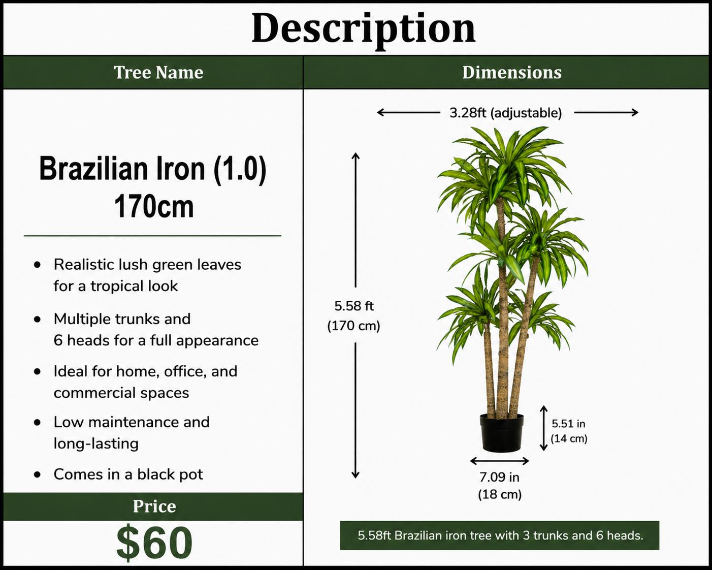 Artificial Brazilian Iron Tree