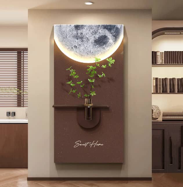 Round Moon & Arch LED Wall Light with Plant Shelf