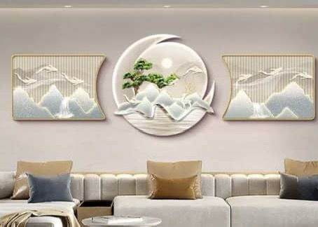 3-Panel Mountain & Crane LED Wall Set