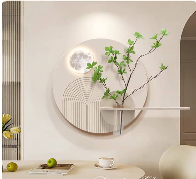 Arched Moon Niche Wall Panel with Faux Branch