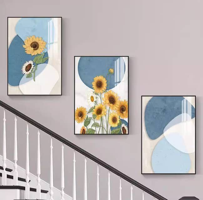 Sunflower & Abstract Shapes Gallery Trio