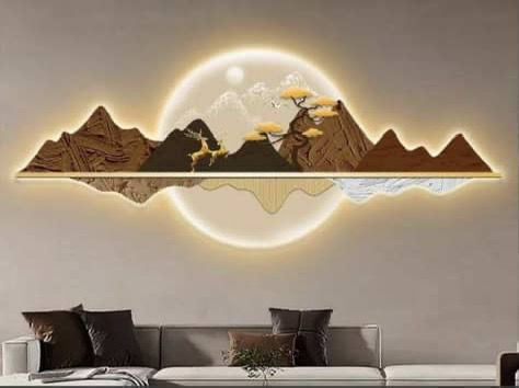 Mountain Range Sunburst LED Panel