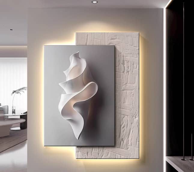 Sculptural Ribbon Relief Panel