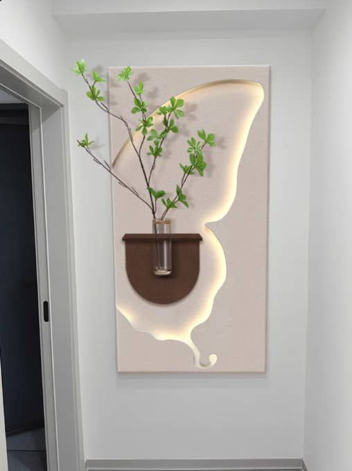 Butterfly-Shaped Pocket-Shelf Wall Panel