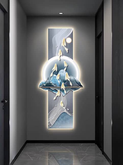 Abstract Mountain & Bird LED Panel
