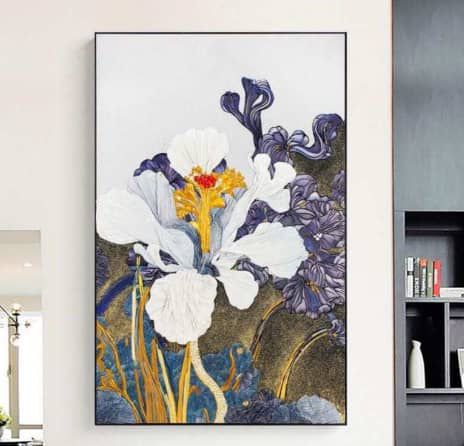 Iris Floral Framed Canvas