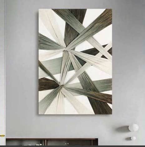 Woven Geometric Ribbon Abstract Canvas